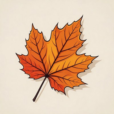 Orange Maple Leaf Illustration