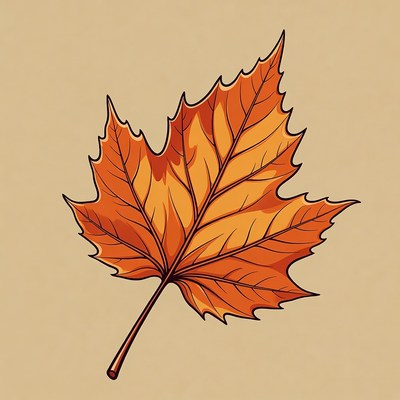 Orange Maple Leaf Illustration