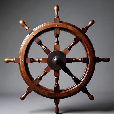 Wooden Ship Steering Wheel