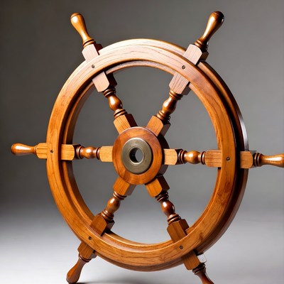 Wooden Ship Steering Wheel