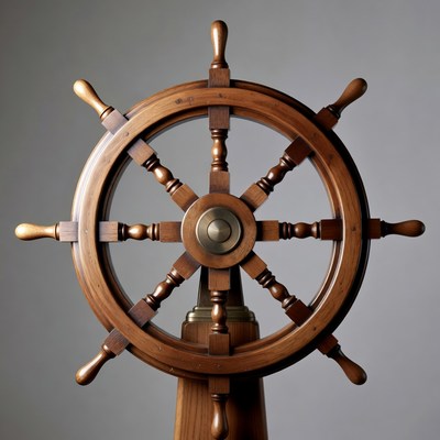 Wooden Ship Steering Wheel