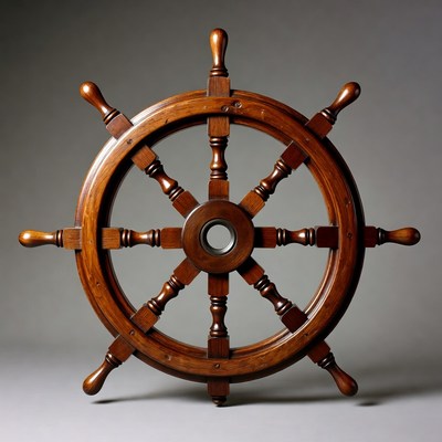 Wooden Ship Steering Wheel