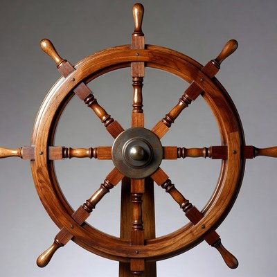 Wooden Ship Steering Wheel