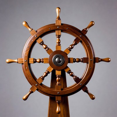Wooden Ship Steering Wheel