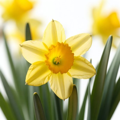 Yellow Daffodil Flower Closeup
