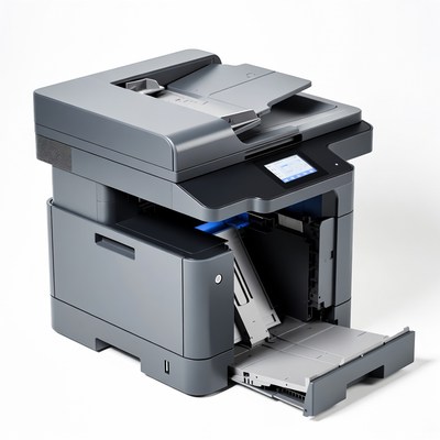 Modern Multifunction Printer Open Trays