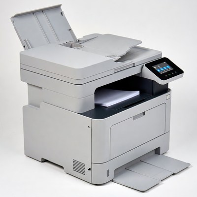 Open Multifunction Printer with Paper Tray