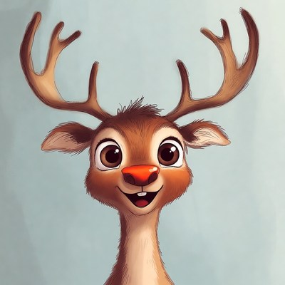 Cute Rudolph Reindeer Smiling