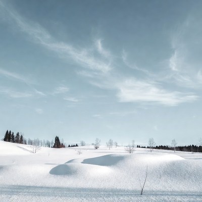 Snowy Landscape with Trees
