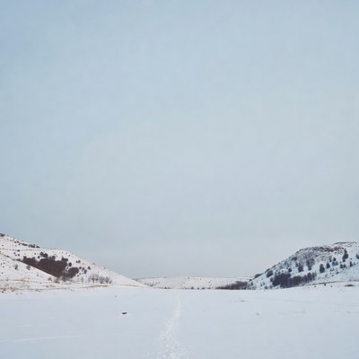 Snowy Footprints Trail in Winter Valley