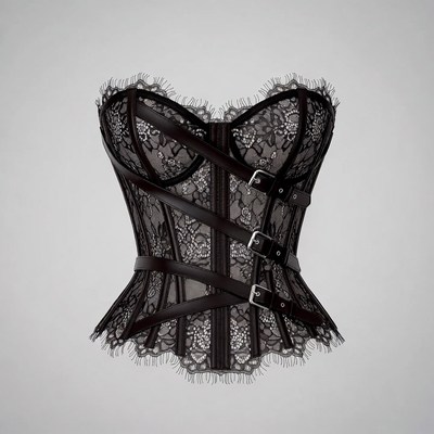 Black Lace Strap Corset