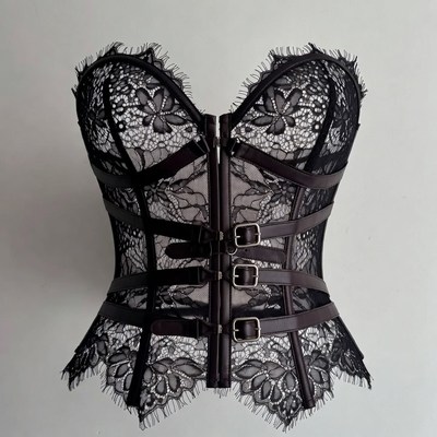 Black Lace Strap Corset