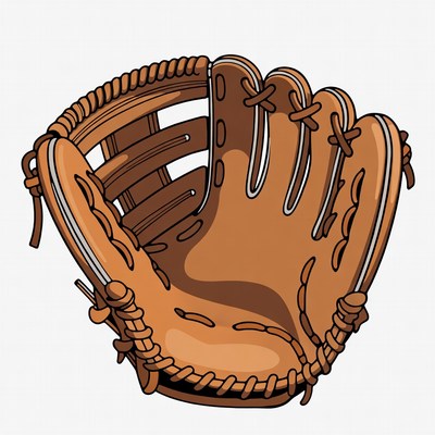 Open Brown Baseball Glove