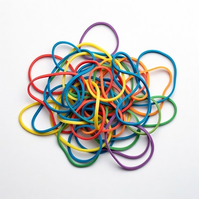 Colorful rubber bands pile