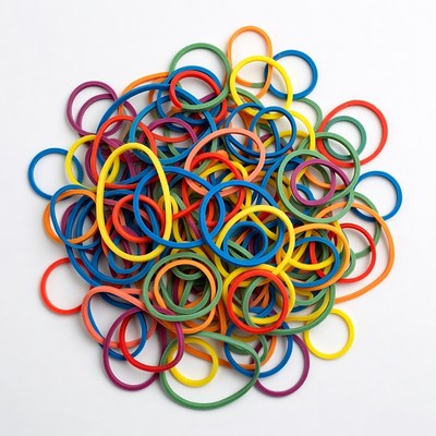 Colorful rubber bands pile