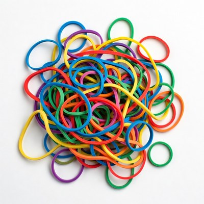 Colorful rubber bands pile