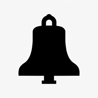 Black silhouette bell icon