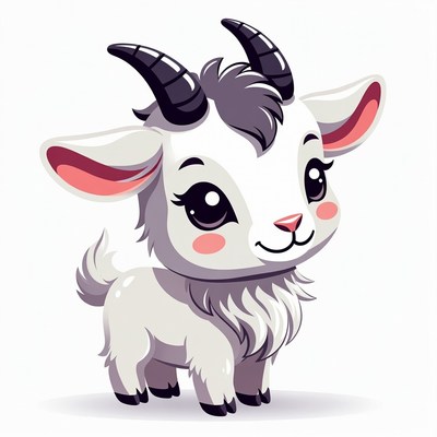 Cute baby goat illustration