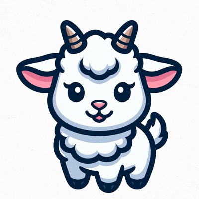 Cute cartoon baby goat