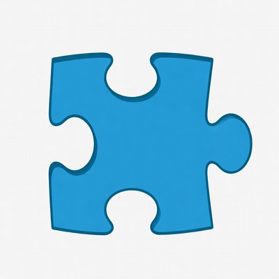 Blue puzzle piece illustration