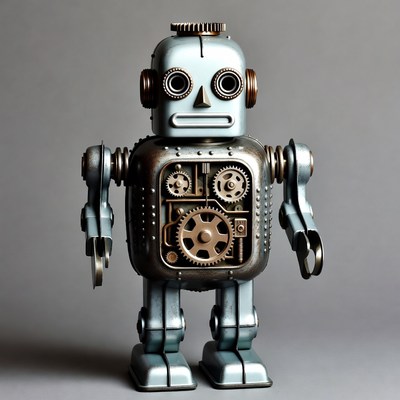 Steampunk Robot with Gears