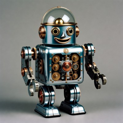 Steampunk Robot with Gears