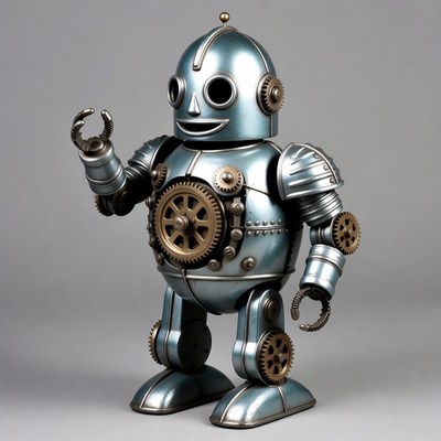 Steampunk Robot Waving Claw