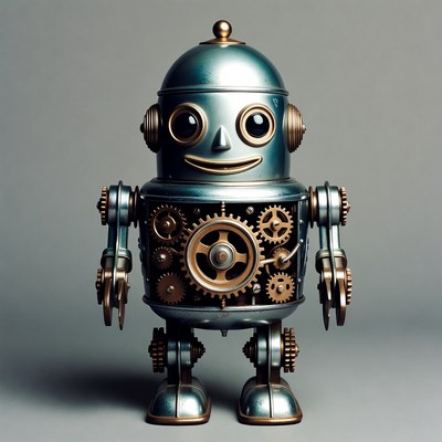 Steampunk Robot with Gears