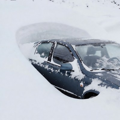 Car Buried in Snow