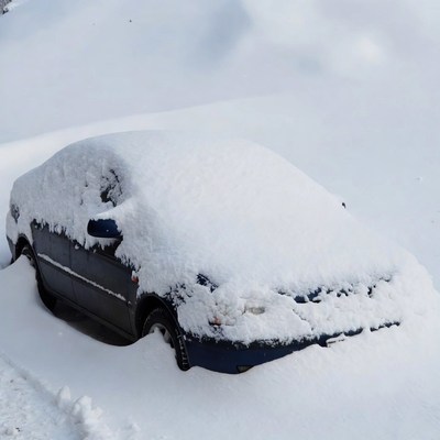 Car Buried in Snow