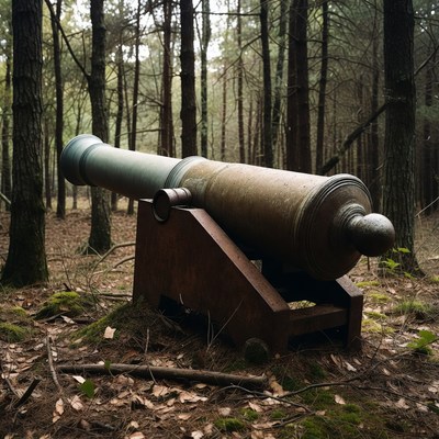 Cannon in Dense Forest