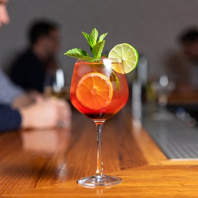 Aperol Spritz with orange and lime