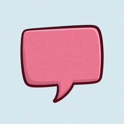 Pink Cartoon Speech Bubble