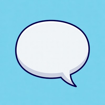 Blank Speech Bubble on Blue