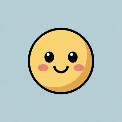 Cute yellow smiling emoji face