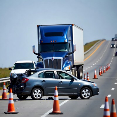 Truck Car Highway Crash