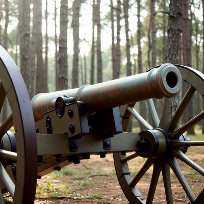 Cannon in Pine Forest