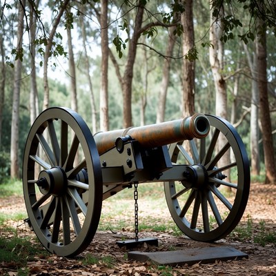 Civil War Cannon in Forest