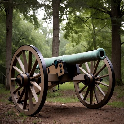 Civil War Cannon in Forest