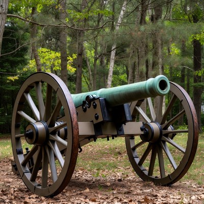 Civil War Cannon in Forest