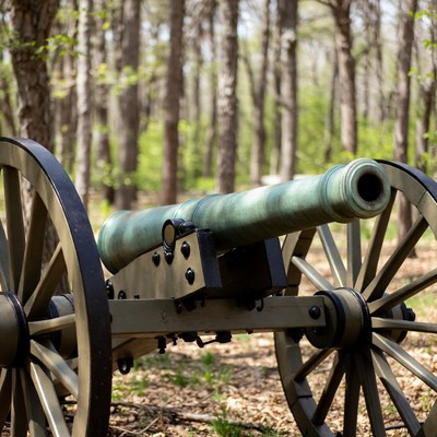 Civil War Cannon in Forest