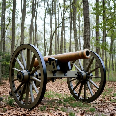Civil War Cannon in Forest