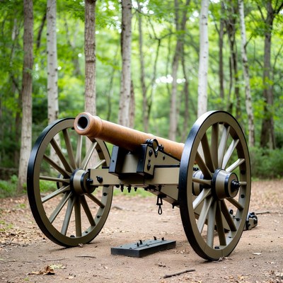 Civil War Cannon in Forest