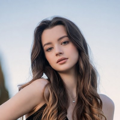 Beautiful woman with long wavy hair