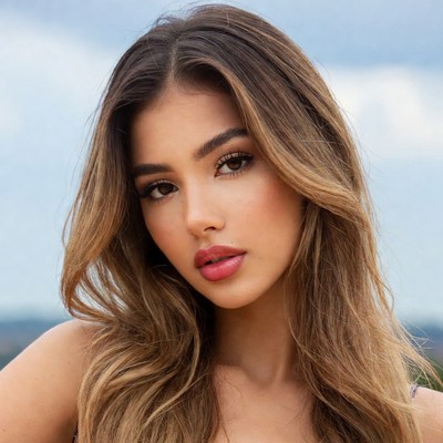 Beautiful woman with long brown hair