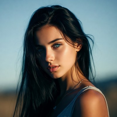 Beautiful woman with blue eyes