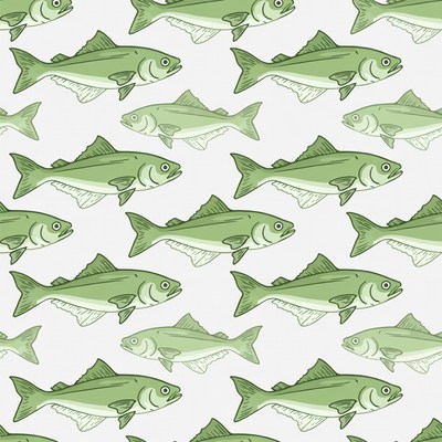 Green Fish Seamless Pattern