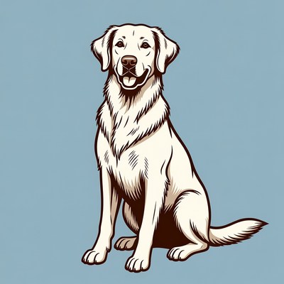 White Labrador Retriever Illustration