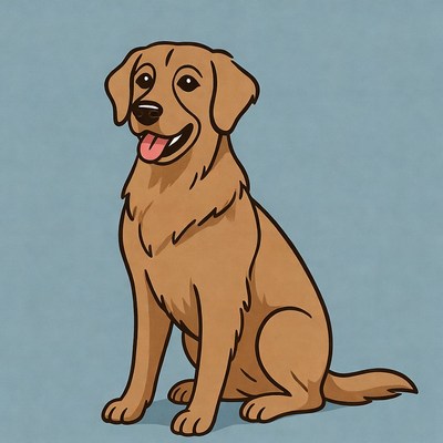 Smiling Golden Retriever illustration