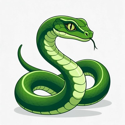 Green Snake Illustration